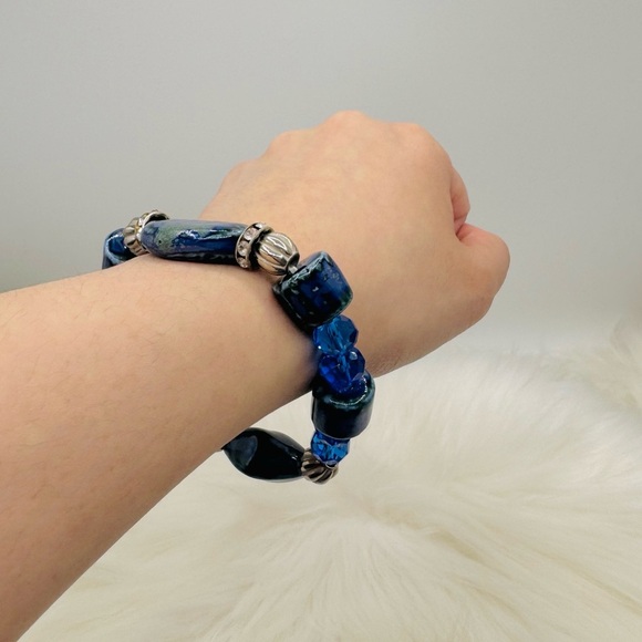 Large Natural Stone Beaded Unique Design Bracelets Style 203 - Picture 4 of 5